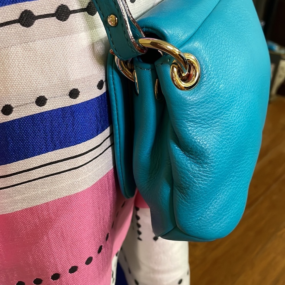 Kate spade teal color genuine leather bag - Picture 6 of 10